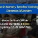 Distance Diploma in Nursery Teacher Training