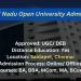 TNOU Distance Education Admission