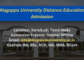 Alagappa University Distance Education Admission 2025 | UG & PG, Eligibility & Fee