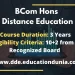 BCom Hons Distance Education