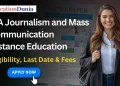 MA Journalism and Mass Communication Distance Education
