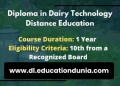 Diploma in Dairy Technology Distance Education